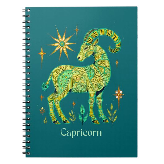 山羊座〔占星術の〕十二宮図サインインの複雑なパターン ノートブック (正面)