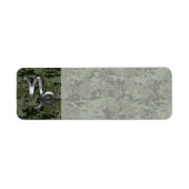 山羊座〔占星術の〕十二宮図サインオンオリーブグリーンデジタル迷彩柄 ラベル (正面)