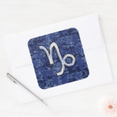 山羊座〔占星術の〕十二宮図サインオンネイビーデジタルカモフラージュ スクエアシール (封筒)