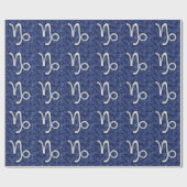 山羊座〔占星術の〕十二宮図サインオンネイビーデジタルカモフラージュ ラッピングペーパー (フラット)