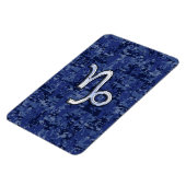 山羊座〔占星術の〕十二宮図サインオンネイビーブルーデジタル迷彩柄 マグネット (左側)