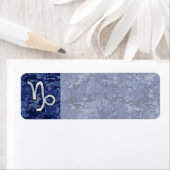 山羊座〔占星術の〕十二宮図サインオンネイビーブルーデジタル迷彩柄 ラベル (インサイチュ)