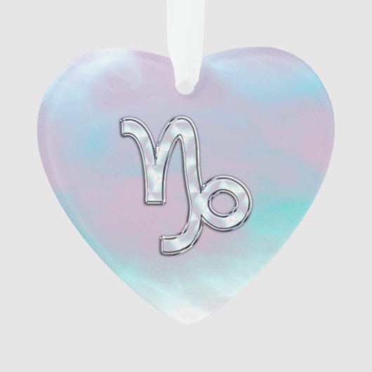 山羊座〔占星術の〕十二宮図サインオンマザーオブパールスタイル オーナメント (正面)