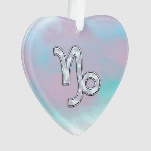 山羊座〔占星術の〕十二宮図サインオンマザーオブパールスタイル オーナメント (正面)