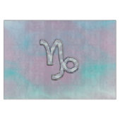 山羊座〔占星術の〕十二宮図サインオンマザーオブパールスタイル カッティングボード (正面)