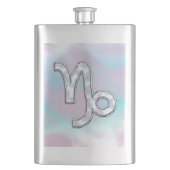 山羊座〔占星術の〕十二宮図サインオンマザーオブパールスタイル フラスク (正面)