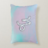 山羊座〔占星術の〕十二宮図サインオンマザーオブパールヌアクア アクセントクッション (正面(垂直))