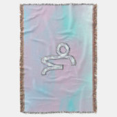 山羊座〔占星術の〕十二宮図サインオンマザーオブパールヌアクア スローブランケット (正面縦)