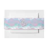 山羊座〔占星術の〕十二宮図サインオンマザーオブパールヌアクア 招待状ベリーバンド (正面例)