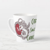 山羊座〔占星術の〕十二宮図サインパーソナライズされたコーヒーマグ カフェラテマグ (左アングル)