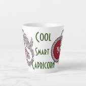 山羊座〔占星術の〕十二宮図サインパーソナライズされたコーヒーマグ カフェラテマグ (正面)