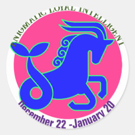 山羊座〔占星術の〕十二宮図サインパーソナライズされたシール ラウンドシール