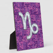 山羊座〔占星術の〕十二宮図サインピンクデジタルカモフラージュ フォトプラーク (側面)