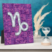 山羊座〔占星術の〕十二宮図サインピンクデジタルカモフラージュ フォトプラーク (側面)