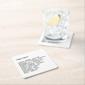 山羊座〔占星術の〕十二宮図サインブラックアンドホワイトアストロロジー スクエアペーパーコースター (インサイチュ)