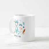 山羊座〔占星術の〕十二宮図サインマグカップ、かわいい山羊座 コーヒーマグカップ (正面左)