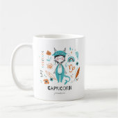 山羊座〔占星術の〕十二宮図サインマグカップ、かわいい山羊座 コーヒーマグカップ (左)