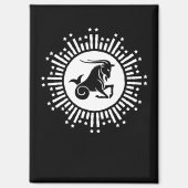 山羊座〔占星術の〕十二宮図サインヤギ宇宙スターバストデザイン マグネット (正面)