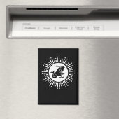 山羊座〔占星術の〕十二宮図サインヤギ宇宙スターバストデザイン マグネット (インサイチュ (食洗機))