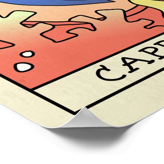 山羊座〔占星術の〕十二宮図サイン抽象芸術アートヴィンテージポスター ポスター (角)