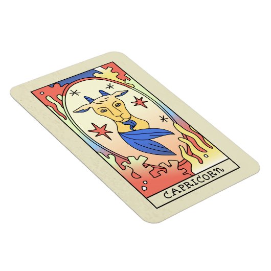 山羊座〔占星術の〕十二宮図サイン抽象芸術アートヴィンテージ マグネット (右側)