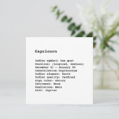 山羊座〔占星術の〕十二宮図サイン星占い誕生日カード (スタンド正面)