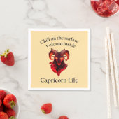 山羊座。〔占星術の〕十二宮図サイン誕生日 スタンダードカクテルナプキン (インサイチュ)