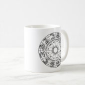 山羊座、〔占星術の〕十二宮図シンボルや象徴 コーヒーマグカップ (正面右)