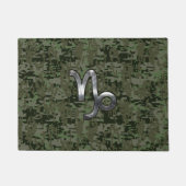 山羊座〔占星術の〕十二宮図シンボルウッドランドカモフラージュ ドアマット (正面)