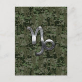 山羊座〔占星術の〕十二宮図シンボルウッドランドカモフラージュ ポストカード (正面)