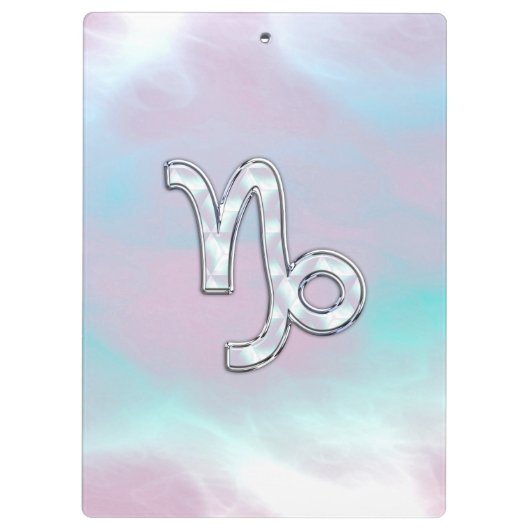 山羊座〔占星術の〕十二宮図シンボルオンマザーオブパールヌアクア クリップボード (裏面)