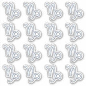 山羊座〔占星術の〕十二宮図シンボルオンマザーオブパールヌアクア シール (正面)