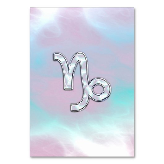 山羊座〔占星術の〕十二宮図シンボルオンマザーオブパールヌアクア テーブルナンバー (正面)