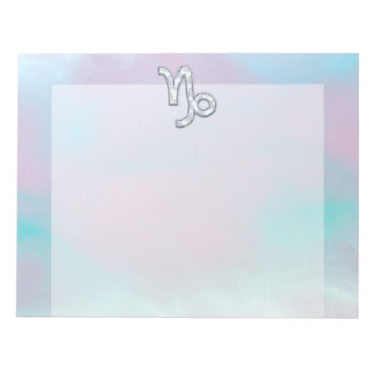 山羊座〔占星術の〕十二宮図シンボルオンマザーオブパールヌアクア ノートパッド (正面)