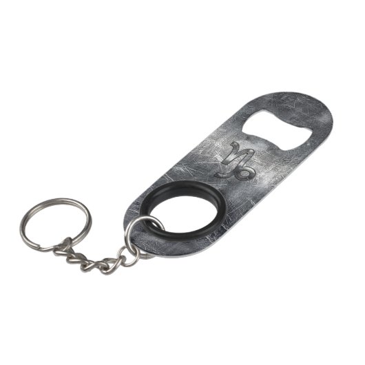 山羊座〔占星術の〕十二宮図シンボルグランジ動揺してスタイル キーホルダー栓抜き (正面アングル)