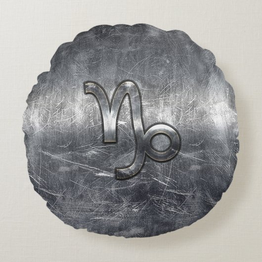 山羊座〔占星術の〕十二宮図シンボルグランジ動揺してスタイル ラウンドクッション (正面)