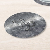 山羊座〔占星術の〕十二宮図シンボルグランジ動揺してスタイル ラウンドペーパーコースター (アングル)