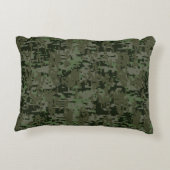 山羊座〔占星術の〕十二宮図シンボルグリーンデジタルカモフラージュ アクセントクッション (裏面)