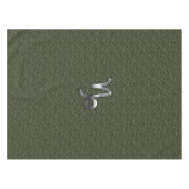 山羊座〔占星術の〕十二宮図シンボルグリーンデジタルカモフラージュ テーブルクロス (正面(横))