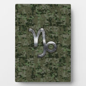 山羊座〔占星術の〕十二宮図シンボルグリーンデジタルカモフラージュ フォトプラーク (正面)