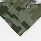 山羊座〔占星術の〕十二宮図シンボルグリーンデジタルカモフラージュ フリースブランケット (角)