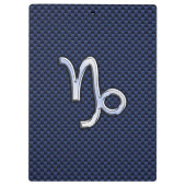 山羊座〔占星術の〕十二宮図シンボルネイビーブルーカーボンファイバー クリップボード (裏面)