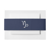 山羊座〔占星術の〕十二宮図シンボルネイビーブルーカーボンファイバー 招待状ベリーバンド (正面例)