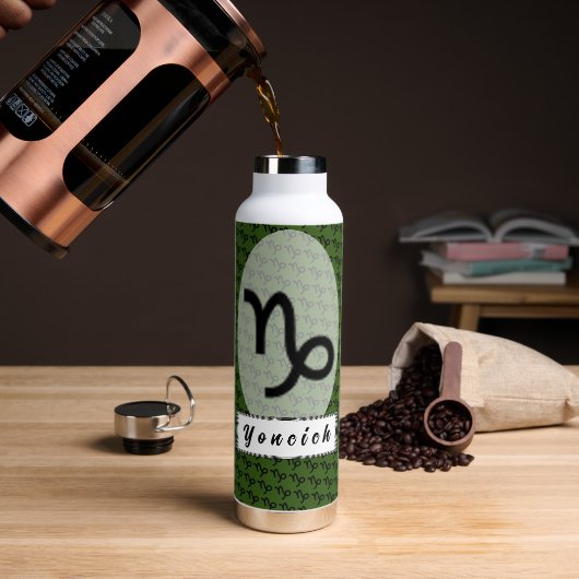 山羊座〔占星術の〕十二宮図シンボル標準by K Yoncich ウォーターボトル (コーヒー)