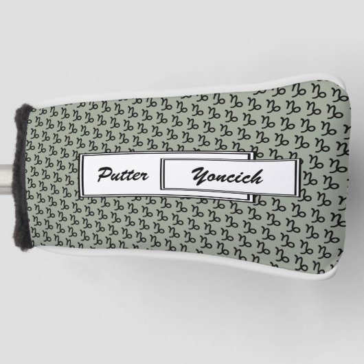 山羊座〔占星術の〕十二宮図シンボル標準by K Yoncich ゴルフヘッドカバー (正面)