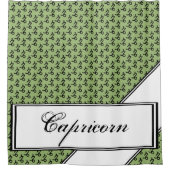 山羊座〔占星術の〕十二宮図シンボル標準by K Yoncich シャワーカーテン (正面)