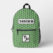 山羊座〔占星術の〕十二宮図シンボル標準by K Yoncich プリントバックパック (正面)