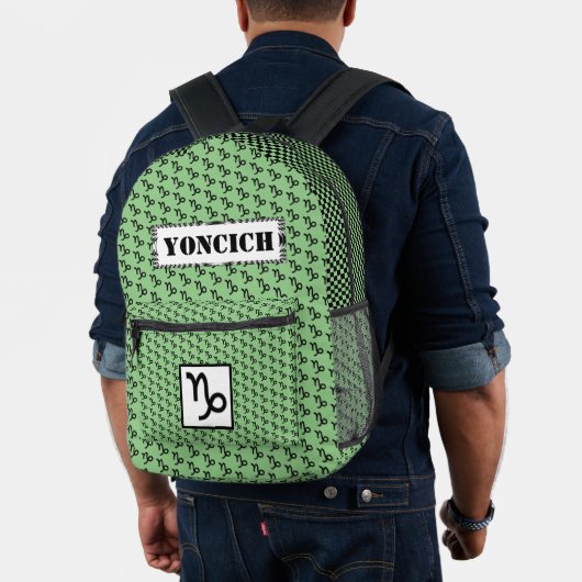 山羊座〔占星術の〕十二宮図シンボル標準by K Yoncich プリントバックパック (インサイチュ (モデル))