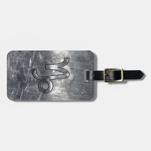 山羊座〔占星術の〕十二宮図シンボル産業スタイル ラゲッジタグ (正面横)