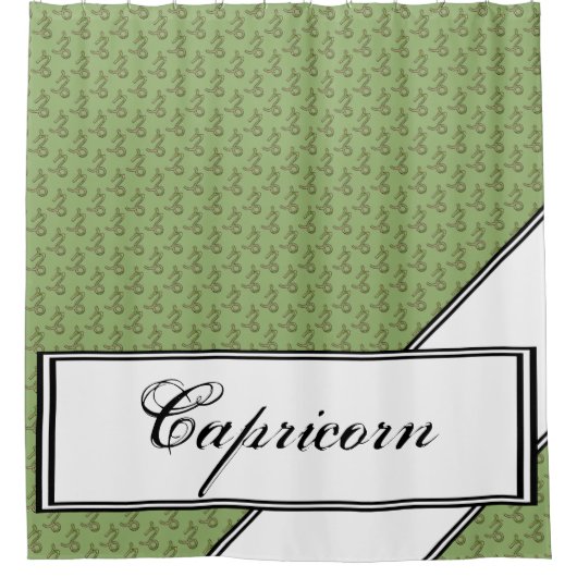 山羊座〔占星術の〕十二宮図シンボル要素by K Yoncich シャワーカーテン (正面)